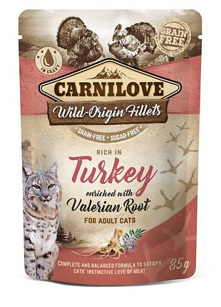 Корм вологий carnilove turkey with valerian д/котів індичка і валеріана 85 г