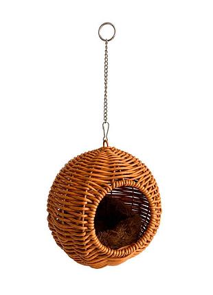 Гнездо домик lesko zhn34500202 brown для птиц плетенное