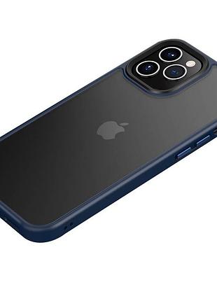 Tpu+pc чехол metal buttons для apple iphone 11 pro max (6.5") синий