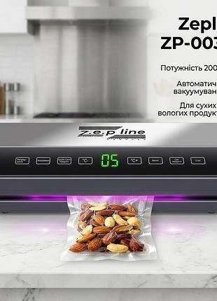 Вакуумный упаковщик для пищевых продуктов 200вт zepline zp-00359 бытовой автоматический вакууматор с led дисплеем + 20 пакетов