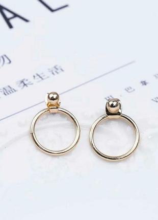 Сережки джеккеты кільця мінімалізм сережки гвоздики тренд золото