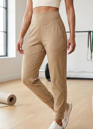 Бежевые женские джоггеры с высокой посадкой old navy active