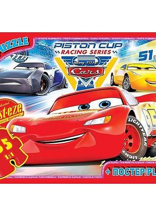 Пазли cars 35 деталей з постером lightning mcqueen дитячий набір у коробці для хлопчика 3+