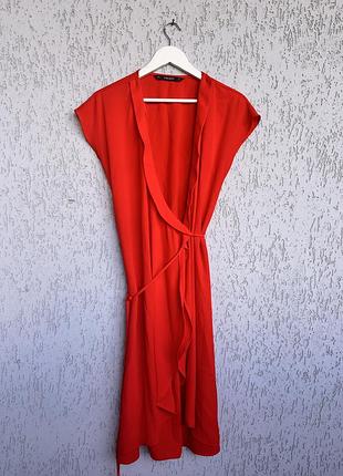 Літня червона сукня zara на запах