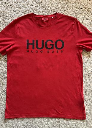 Стильная оригинальная базовая футболка немецкого бренда hugo boss оригинал cotton размер м, s