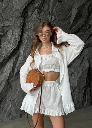 Костюм з шортами льон