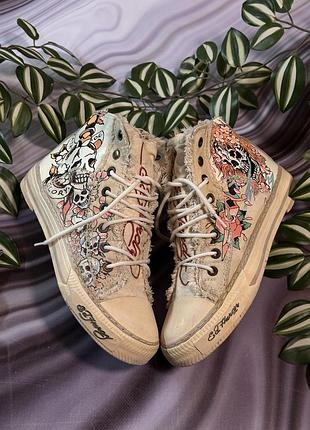 Кеди ed hardy 39 (24см) vintage dc shoes style osiris
