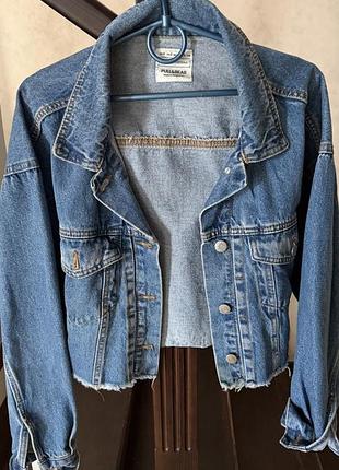 Куртка джинсова піджак джинсовий pull & bear