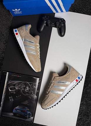 Adidas la trainer dark sand white
