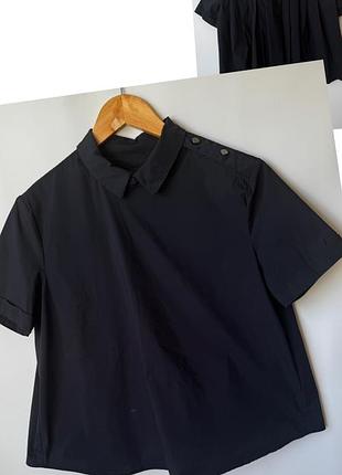 Сорочка топ синя сорочка armani jeans рубашка блуза укорочена сорочка