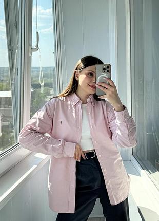 Пильно-рожева цупка бавовняна сорочка з чоловічого плеча ralph lauren 1+1=3