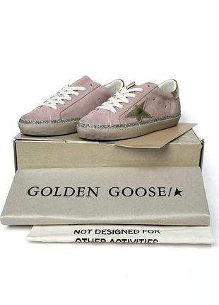 Кросівки golden goose superstar pink suede / silver premium