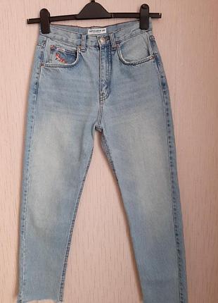 Pull& bear джинсы голубые котоновые