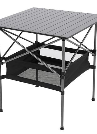 Туристический стол раскладной leobro 52x52x50 см (lb-1116), компактный, для пикника, кемпинга, металлический каркас