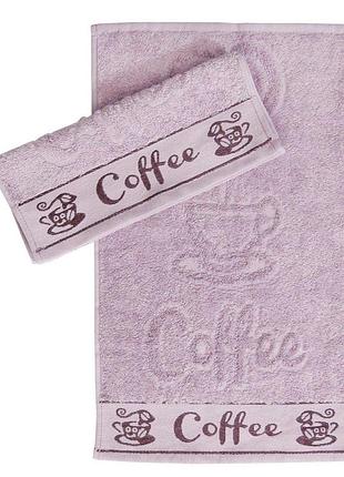Рушник parisa home - j-194 coffee ліловий 30*50