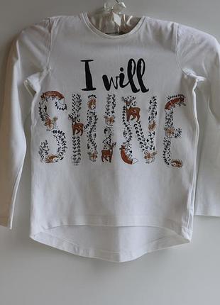 Лонгсливы m&s на девочку 6-8 лет 3 шт 10