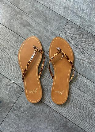Вьетнамки шлепки леопардовые j crew