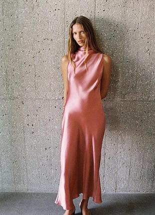 Плаття zara , шовкове плаття максі