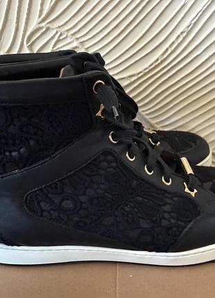Кожаные высокие кеды jimmy choo