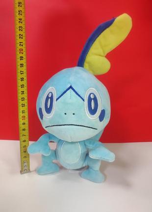 Мягкая игрушка покемон sobble (голубая ящерица с большими глазами)