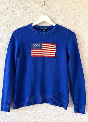 Женский хлопковый свитер lauren ralph lauren american flag
