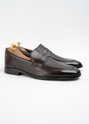 Туфлі лофери сліпони чоловічі шкіряні clarks коричневі розмір 44
