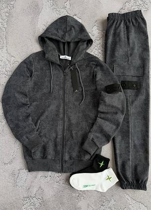 Спортивный костюм stone island черный, графитовый