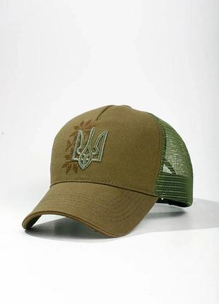Бейсболка классическая жовтоблакитя (черный) хаки, 59-60