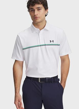 Under armour мужское белое поло ua playoff 3.0 stripe polo