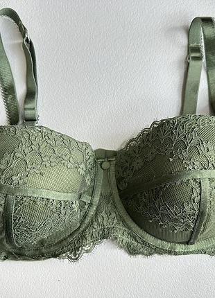 Бюстгальтер мереживний з формованою чашкою hunkemoller - хакі, рр 80 e