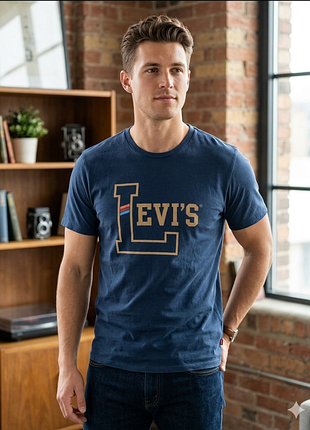 Стильная мужская футболка levi`s в отличном состоянии.