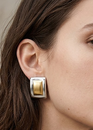 Сережки нержавіюча сталь stainless steel геометричні