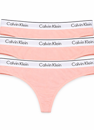 Женские трусики-бикини calvin klein набор 3шт. персиковый