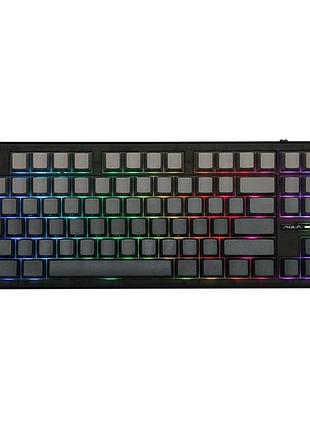 Клавиатура беспроводная механическая aula f87 pro с rgb подсветкой 75% hot-swap black gradient