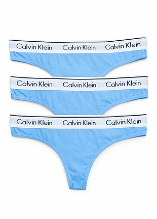 Жіночі трусики-бікіні calvin klein  набір 3шт. m блакитний