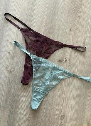 Мереживні трусики стринги комплект primark