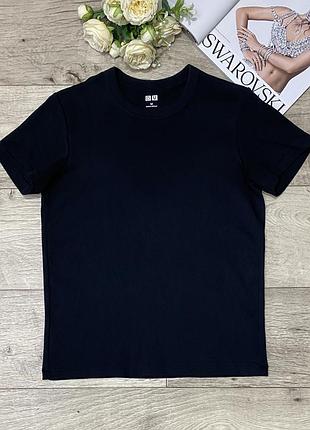Базовая черная футболка uniqlo, р.s-m