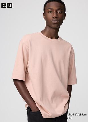Футболка uniqlo u - airism cotton oversized crew neck t-shirt! размер m