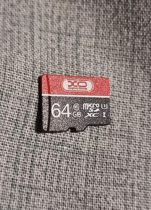 Карта памяти 64 гб xo 54.3/90.8 microsd microsdxc u3 v30