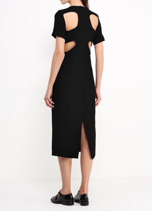 Чёрное платье миди с вырезами на спине cos finery london2 фото