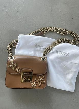 Сумочка шкіряна michael kors,  бежева
