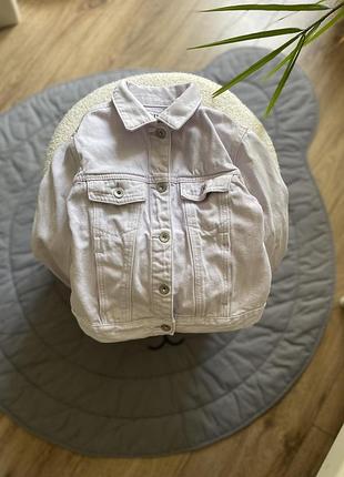 Ніжно лілова джинсова куртка zara