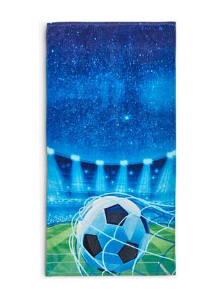 Полотенце football 70 х 140. футбол детское махровое хлопковое банное пляжное для моря пляжа махра хлопок