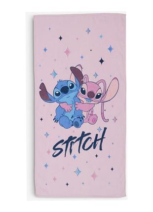 Полотенце stitch 70 х 140. стич детское махровое хлопковое банное пляжное для моря пляжах махра хлопок