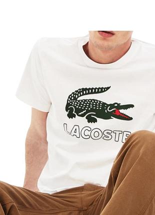 Футболка белая с логотипом lacoste, унисекс, футболка для подростков 140