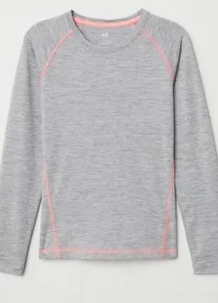 Подростковый спортивный лонгслив, quick dry technology, h&amp;m, 164- 170