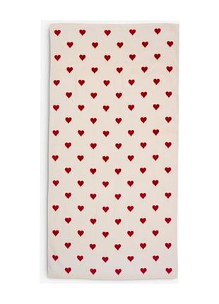 Рушник hearts 70 х 140. серця дитячий махровий бавовняний банний пляжний для пляжу моря махра бавовна серце сердечки