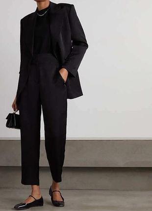 M&s чорні лляні брюки штани льон віскоза tapered leg