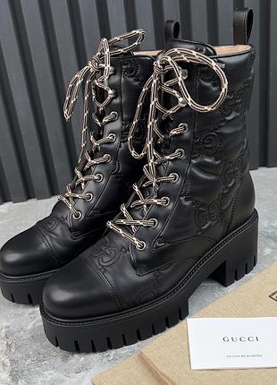 Gucci gg metalasse platform boots женские ботинки кожа оригинал 37.5 eur