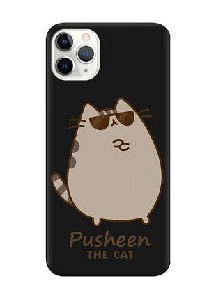 Матовый черный чехол на iphone 11 pro max (6.5) пушин кот (принт 424)